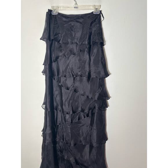 Veronique Young for W Black Tiered Ruffle Skirt Sz 6 - Picture 1 of 2